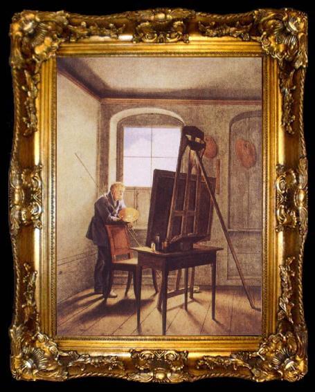 framed  Georg Friedrich Kersting Caspar David Friedrich in his Studio, ta009-2